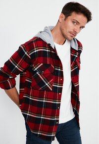 Buratti PLAID PATTERNED DOUBLE POCKET HOODED WINTER - Jas - red