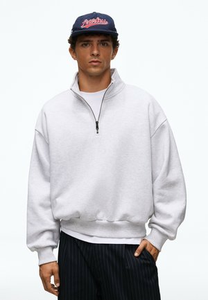 Bershka, HALF ZIP - JERSEY - Sweatshirt - dark grey