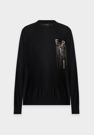 Emporio Armani, PULLOVER - Пуловер - black/multi-coloured