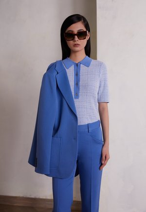 Polo - cornflower/white