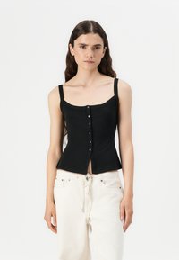 Abercrombie & Fitch - BARE POWDERED BUTTON THROUGH BOY TANK - Top - black Thumbnail Image 1