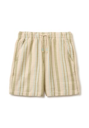 United Colors of Benetton, STRIPED, YARN-DYED BERMUDA SHORTS WITH AN ELASTIC WAISTBAND AND DRAWSTRING. - Shorts - beige