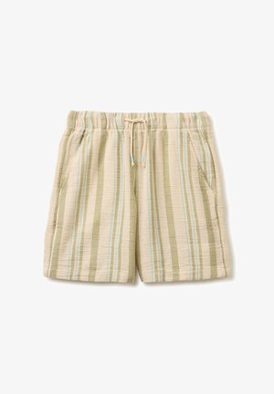 United Colors of Benetton, STRIPED, YARN-DYED BERMUDA SHORTS WITH AN ELASTIC WAISTBAND AND DRAWSTRING. - Shorts - beige
