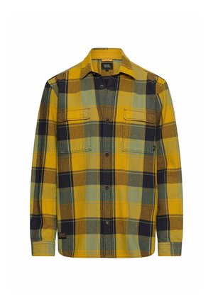 camel active, SCHOTTENKAROHEMD MIT PATTENTASCHEN - Hemd - moss yellow