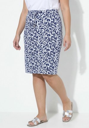 Angel of Style JERSEY SKIRT, REGULAR FIT, HEARTS - Pencil skirt - dark blue