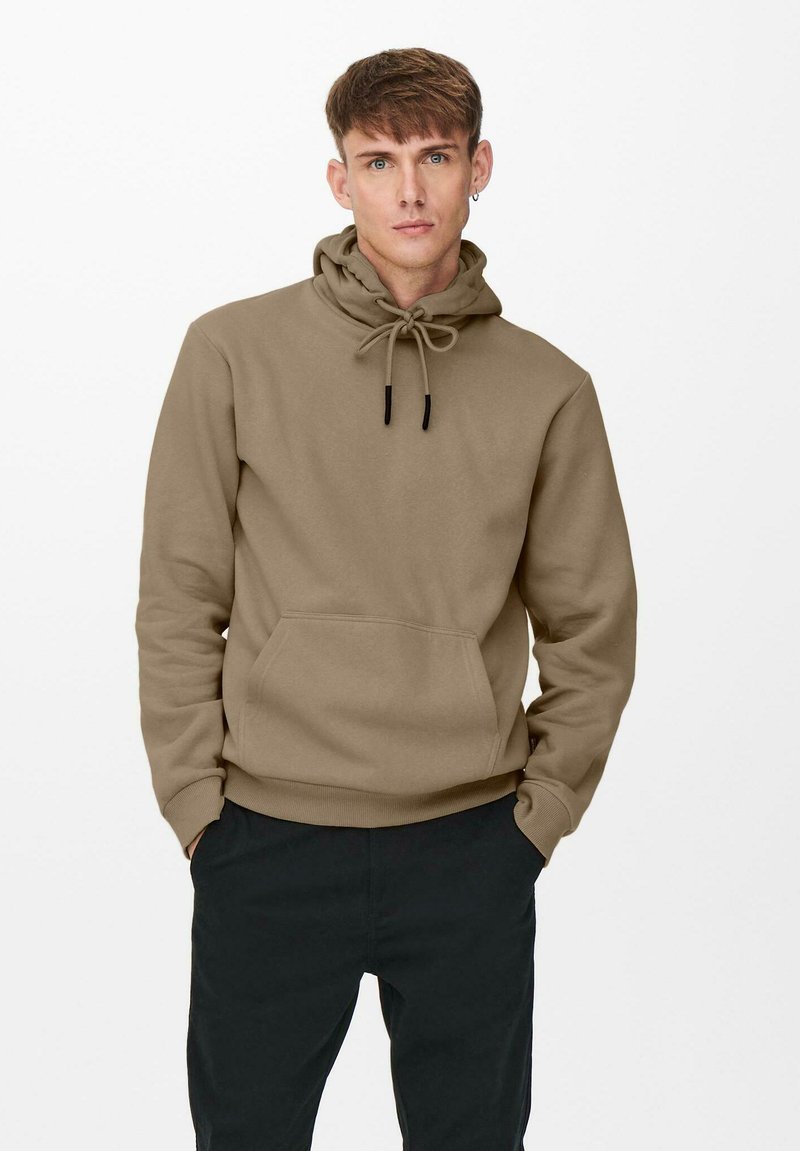 Only & Sons ONSCERES HOODIE - Sweatshirt - hellbraun