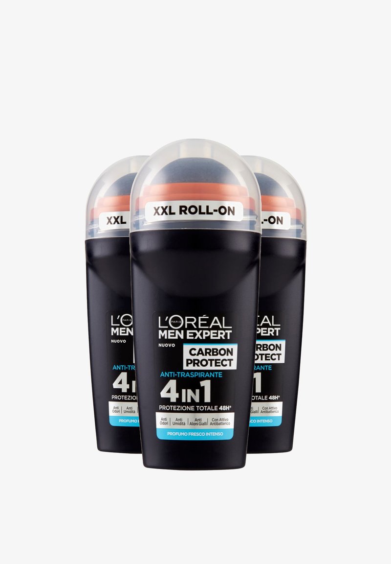 L'Oréal Men Expert - DEODORANTE ROLL-ON CARBON PROTECT, ANTI-TRASPIRANTE, 50 ML - 3 PACK - Deodorante, Ingrandire