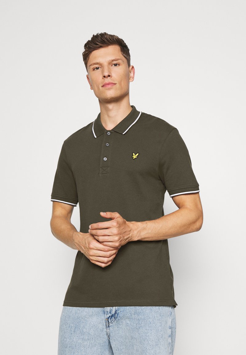 Lyle & Scott TIPPED - Polo - olive/white