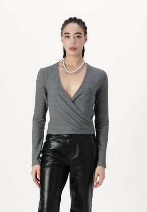 NMCITY WRAP - Strikkegenser - dark grey