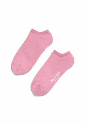 Paire de chaussettes basses roses avec texte blanc « 4HREDANGELS EU 39-42 » sur la semelle, présentée sur fond blanc.