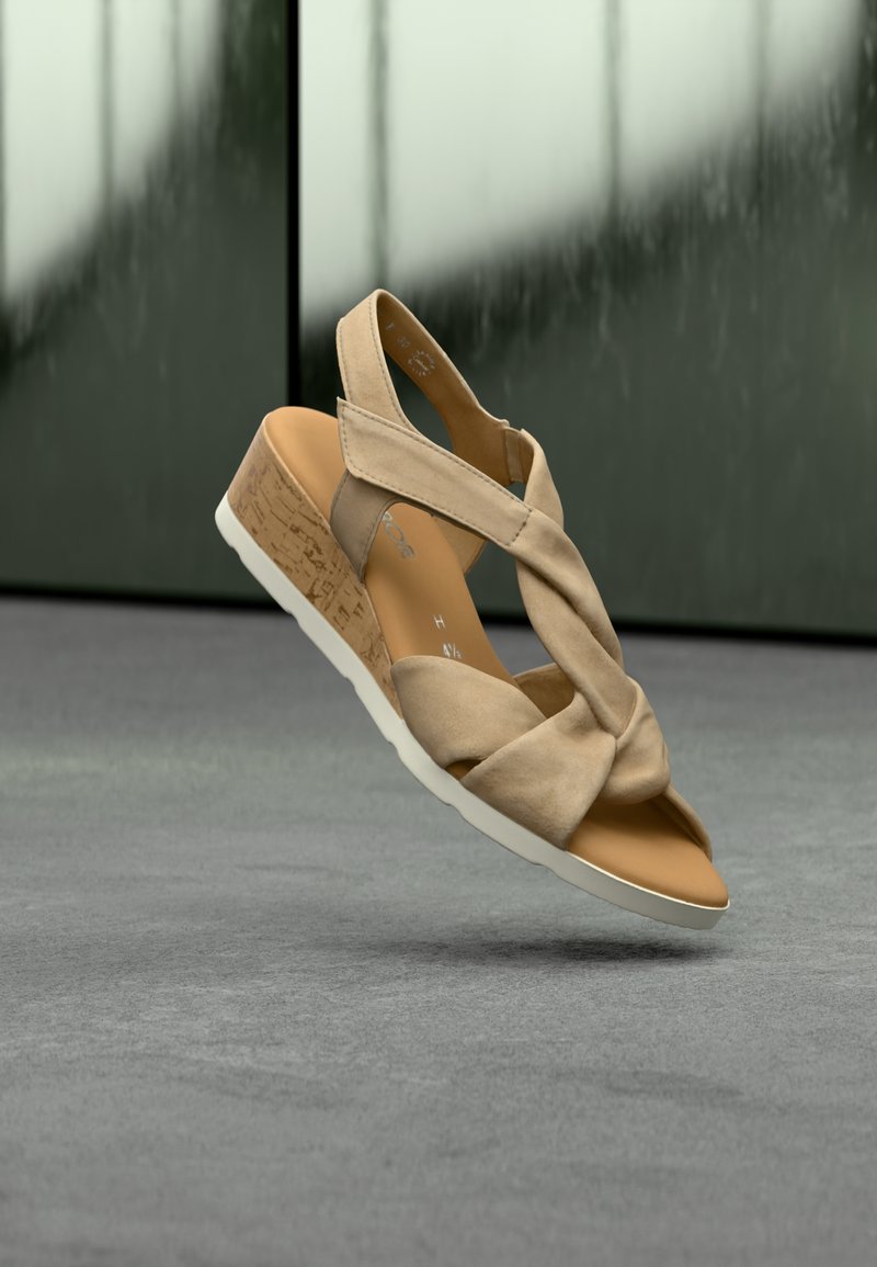 Gabor Wedge sandals - sand - Zalando