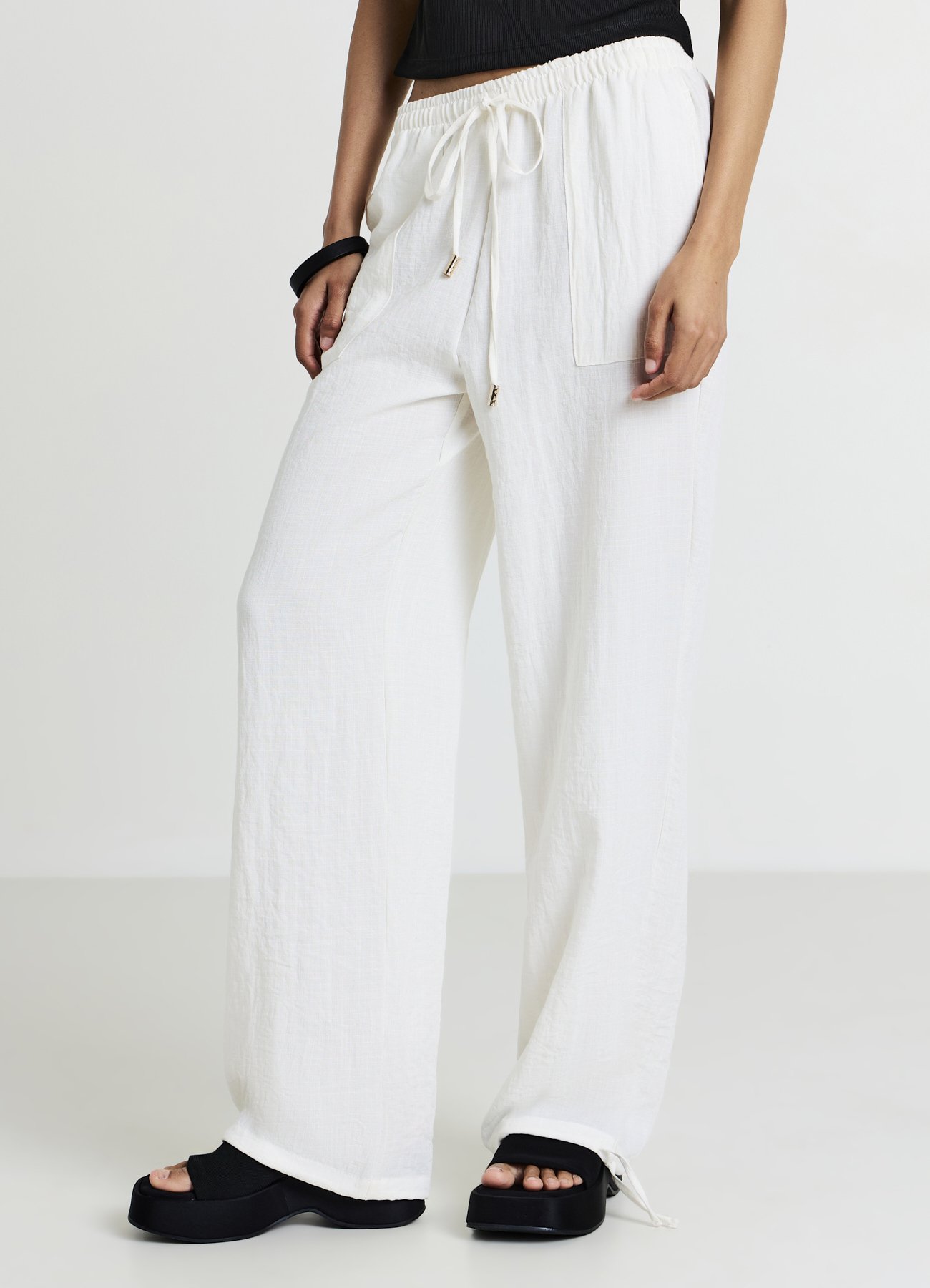 Calliope PMKD Pantaloni bianco lana/bianco denim