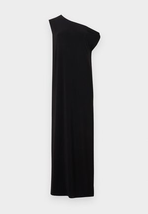 DROP SHOULDER LONG DRESS SIDE SLIT - Μάξι φόρεμα - black