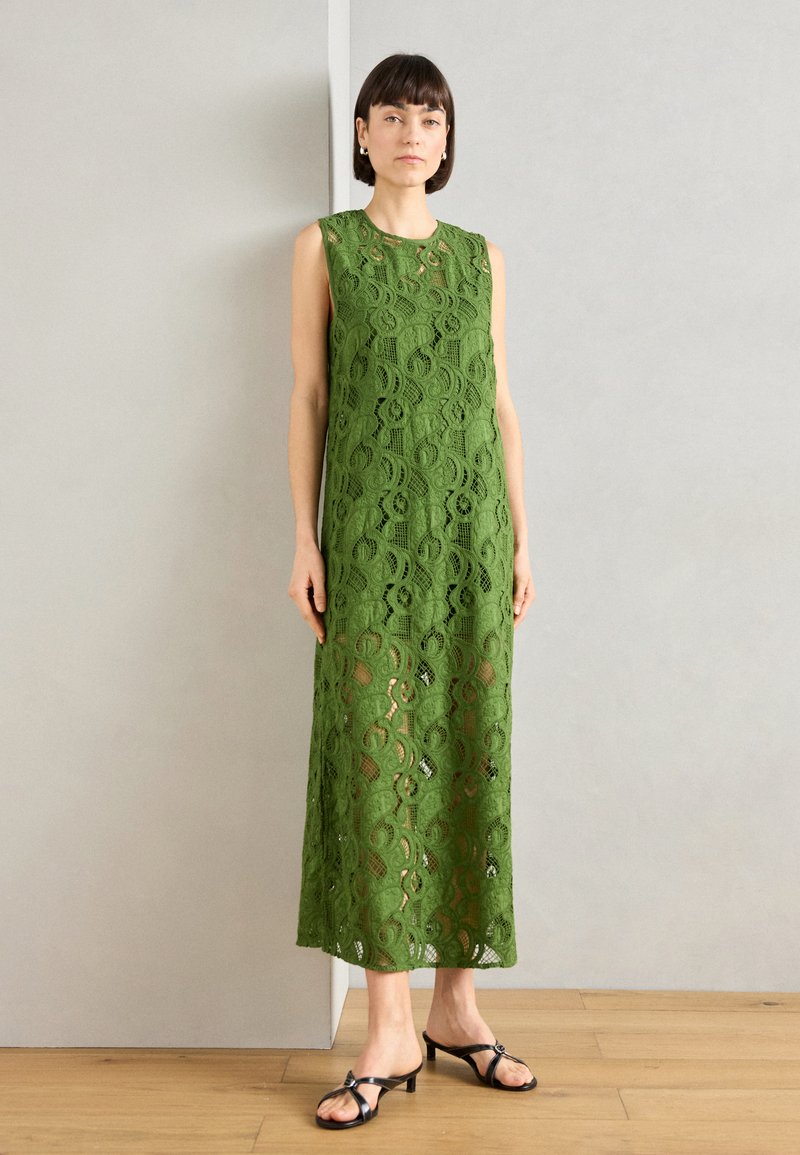 scotch and soda green dress & FLAME EMBROIDERY MIDI - Day dress contrast trim