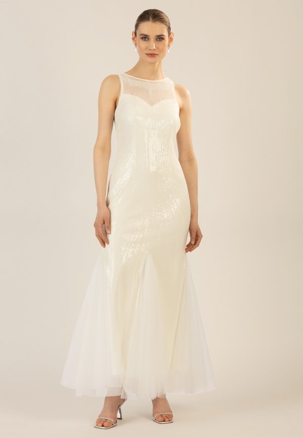 LANGES PAILLETTEN - Ballkleid - creme