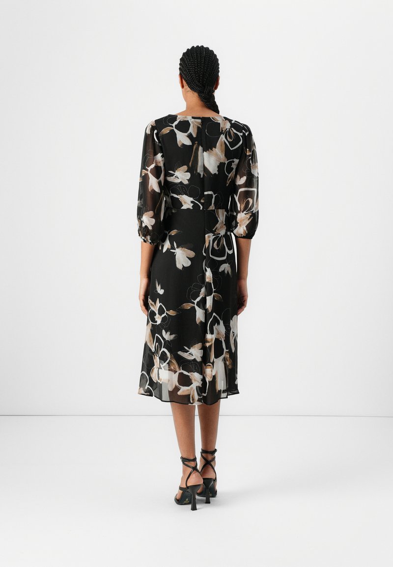 sachin and babi light blue dress Kira wrap over pleated balloon sleeve midi dress in cornflour blue  Deja  Elite Boutique