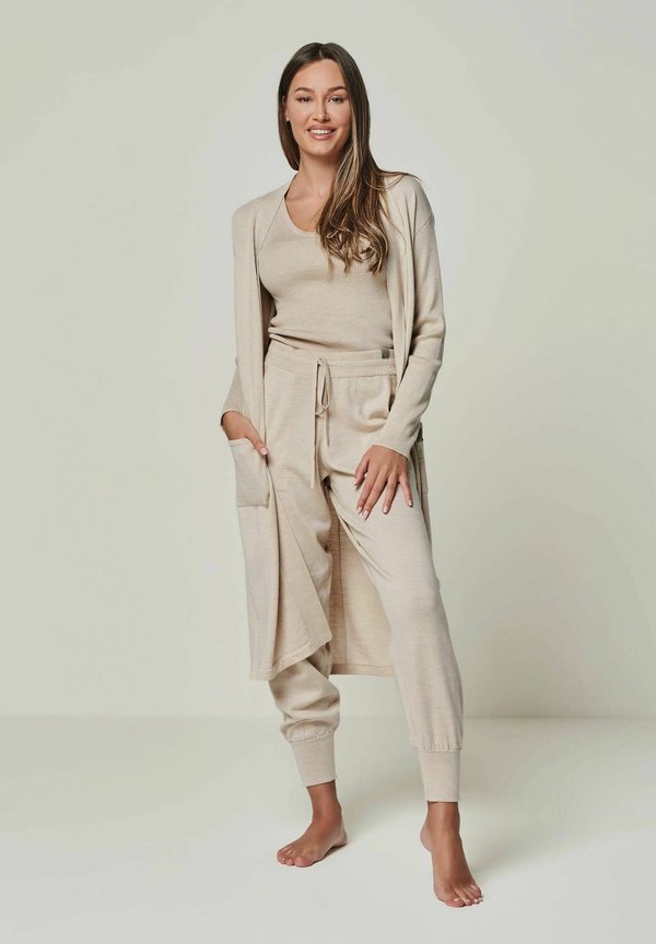 MERINO WOOL LOUNGEWEAR SET 3 PIECES - Nachtwäsche Set - beige