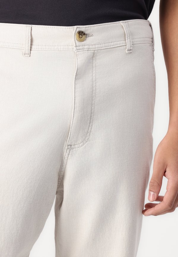 Linen-Blend Flex-Waist Baggy Pants - Trousers - ecru2