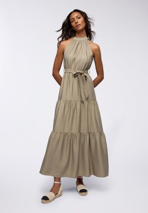 Terranova LUNGO SCOLLO AMERICANO CON BALZE - Vestito lungo - kaki