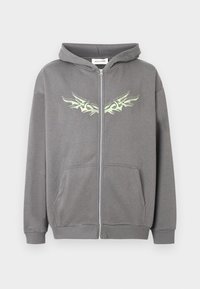 UNISEX - Sweatjacke - castlerock/neon green