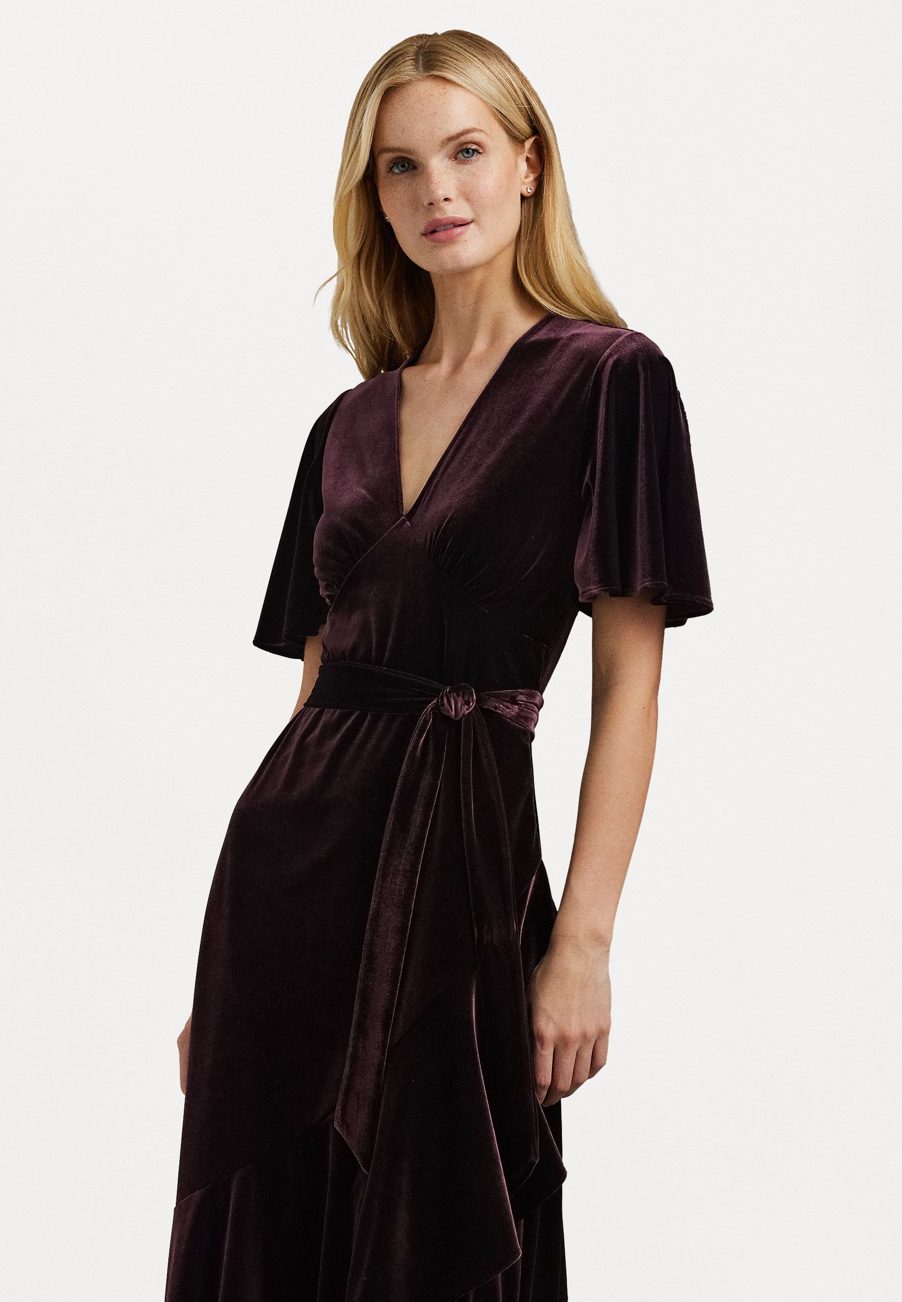 ralph lauren burgundy velvet dress Margot Burgundy High-Neck Velvet Mini Dress With Embellished Detail  Club  L London
