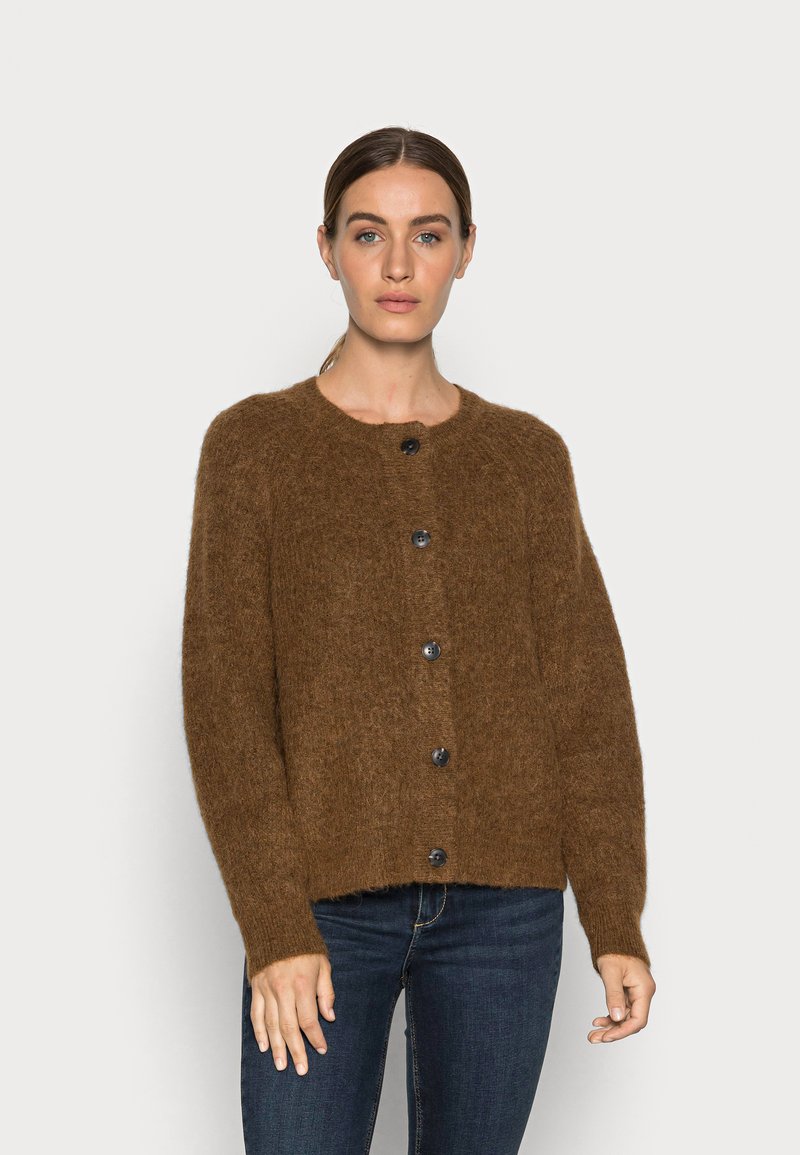 Selected Femme SLFLULU CARDIGAN - Casaco de malha - rubber