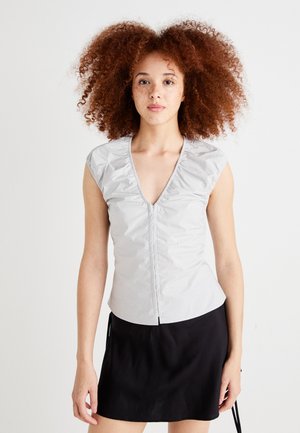 V NECK - Blouse - light grey