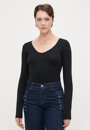 BASIC LONG SLEEVE TOP - Long sleeved top - black