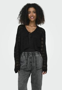 ONLY ONLLYKKE TIE CARDIGAN - Cardigan - black