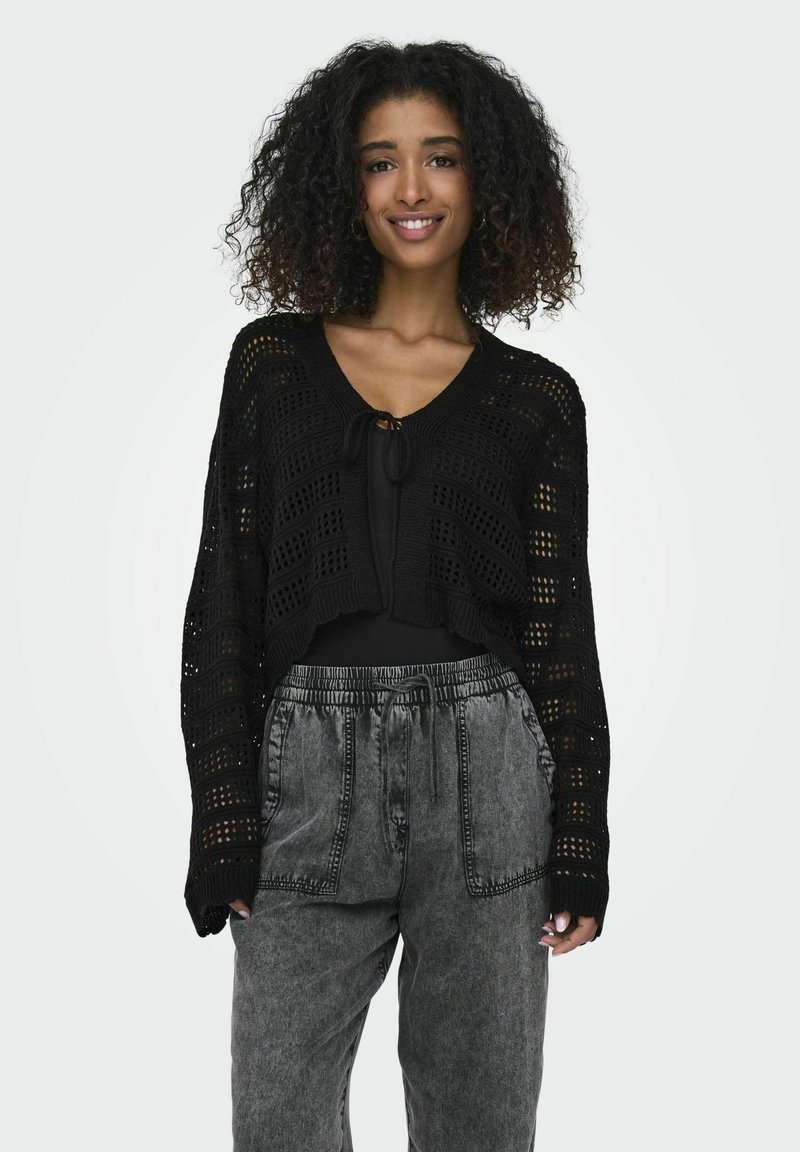 ONLY ONLLYKKE TIE CARDIGAN - Cardigan - black