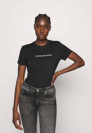 SHRUNKEN INSTITUTIONAL TEE - T-shirt print - black