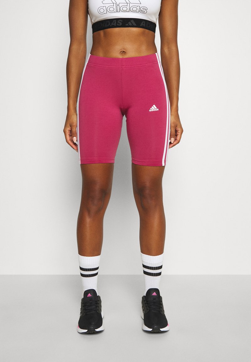adidas Sportswear ESSENTIALS 3-STRIPES BIKE - Leggings - pink/white