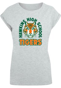 ABSOLUTE CULT STRANGER THINGS - HAWKINS ARCH TIGER  - T-shirts med print - heather grey