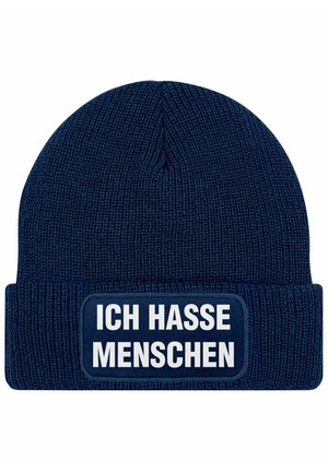 MIT PATCH SARKASMUS STATEMENT - Beanie - dunkelblau