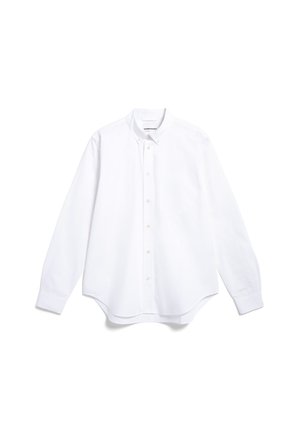 Witte button-up shirt van katoen met lange mouwen, een klassieke kraag, een enkele borstzak en een afgeronde zoom.
