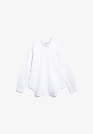 Witte button-up shirt van katoen met lange mouwen, een klassieke kraag, een enkele borstzak en een afgeronde zoom.