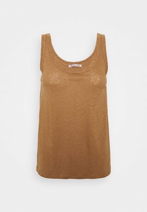 TOP-LINEN BLEND - Top - brown
