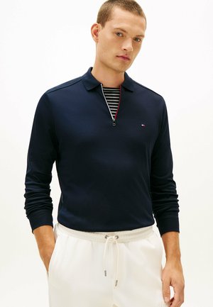 REGULAR FIT FLAG EMBROIDERY ZIP  - Polo shirt - navy blue