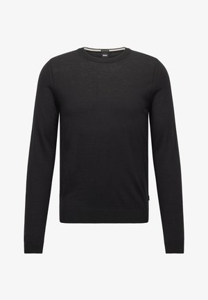 Must musträär, must, pikkade varrukatega, peenest kudumist. Omab ümmargust kaela ning soonikkoes randmeid ja alumisi ääri. Minimalistlik disain ilma mustriteta.