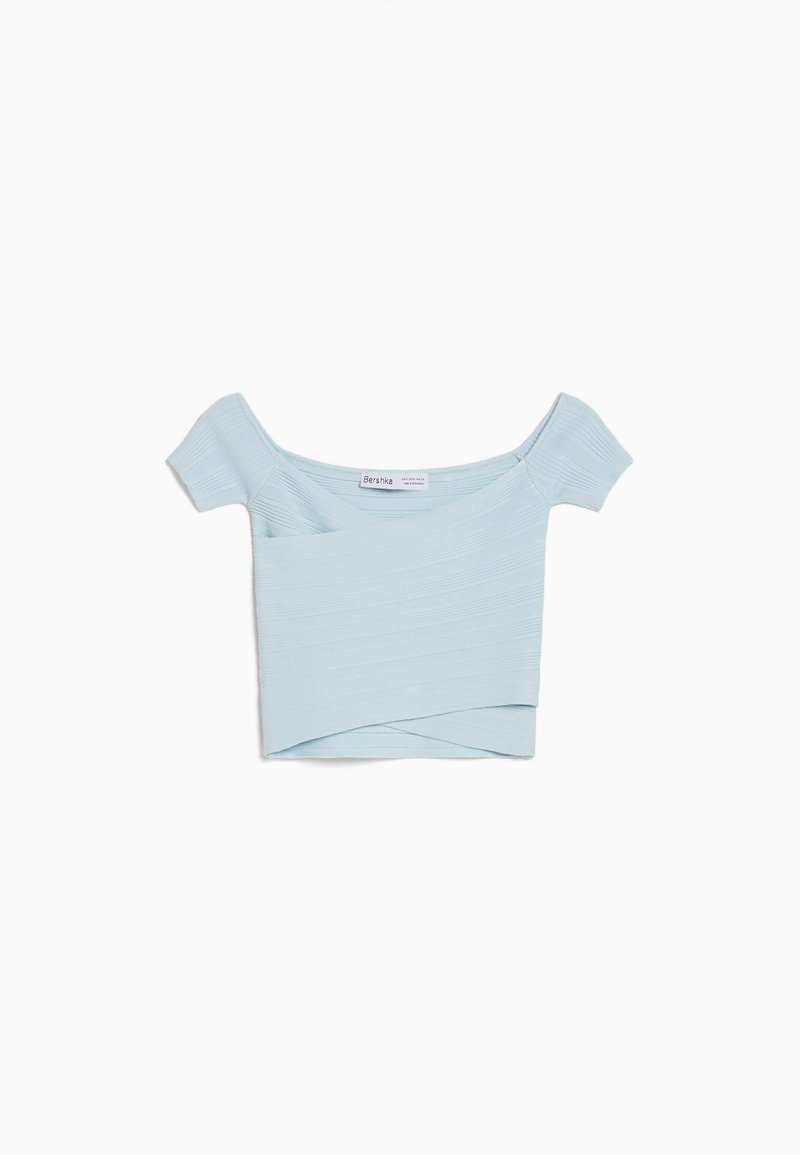 Bershka T-shirt basic blauw