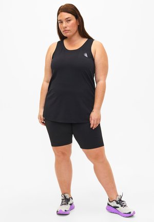 Active by Zizzi MIT RUNDHALSAUSSCHNITT - Linne - black