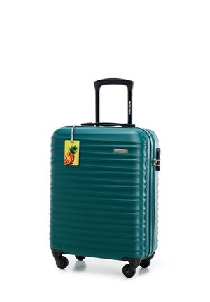 SMALL SUITCASE WITH LUGGAGE TAG FROM ABS - Valise à roulettes - green