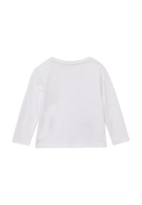 Witte lange mouwen blouse van zacht katoen. Heeft een ronde halslijn en een eenvoudig, onopgesmukt ontwerp met een rechte snit.