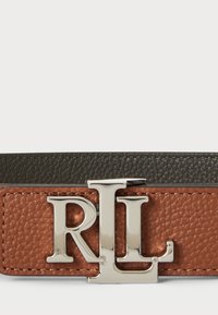 Lauren Ralph Lauren LOGO REVERSIBLE PEBBLED LEATHER BELT - Curea - brown/dark olive