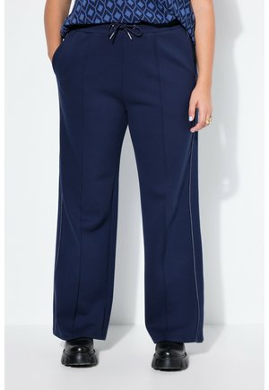 WIDE LEGS PIPING STRIPES HIGH WAIST - Træningsbukser - marine