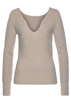 Pullover - mottled beige