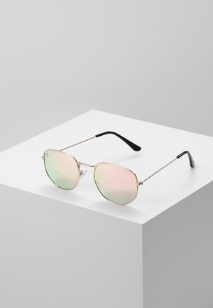 IAN UNISEX - Sunglasses - gold-coloured/pink mirror