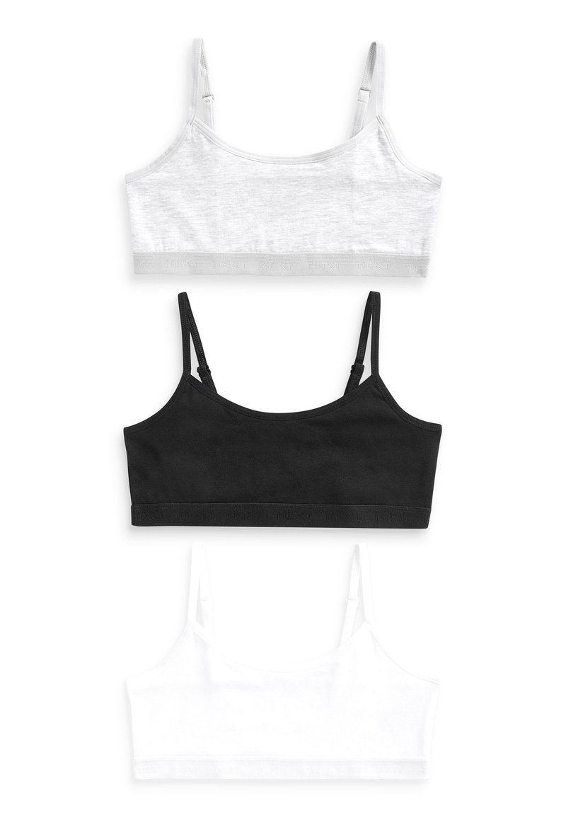 Next 3 PACK STRAPPY CROP OLDER - Grudnjak - black white