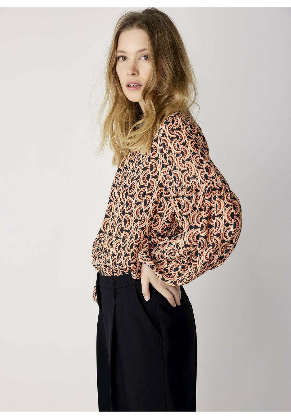 Summum Woman BALLOON SLEEVES ALL OVER PRINT - Blouse - beige - Zalando.nl