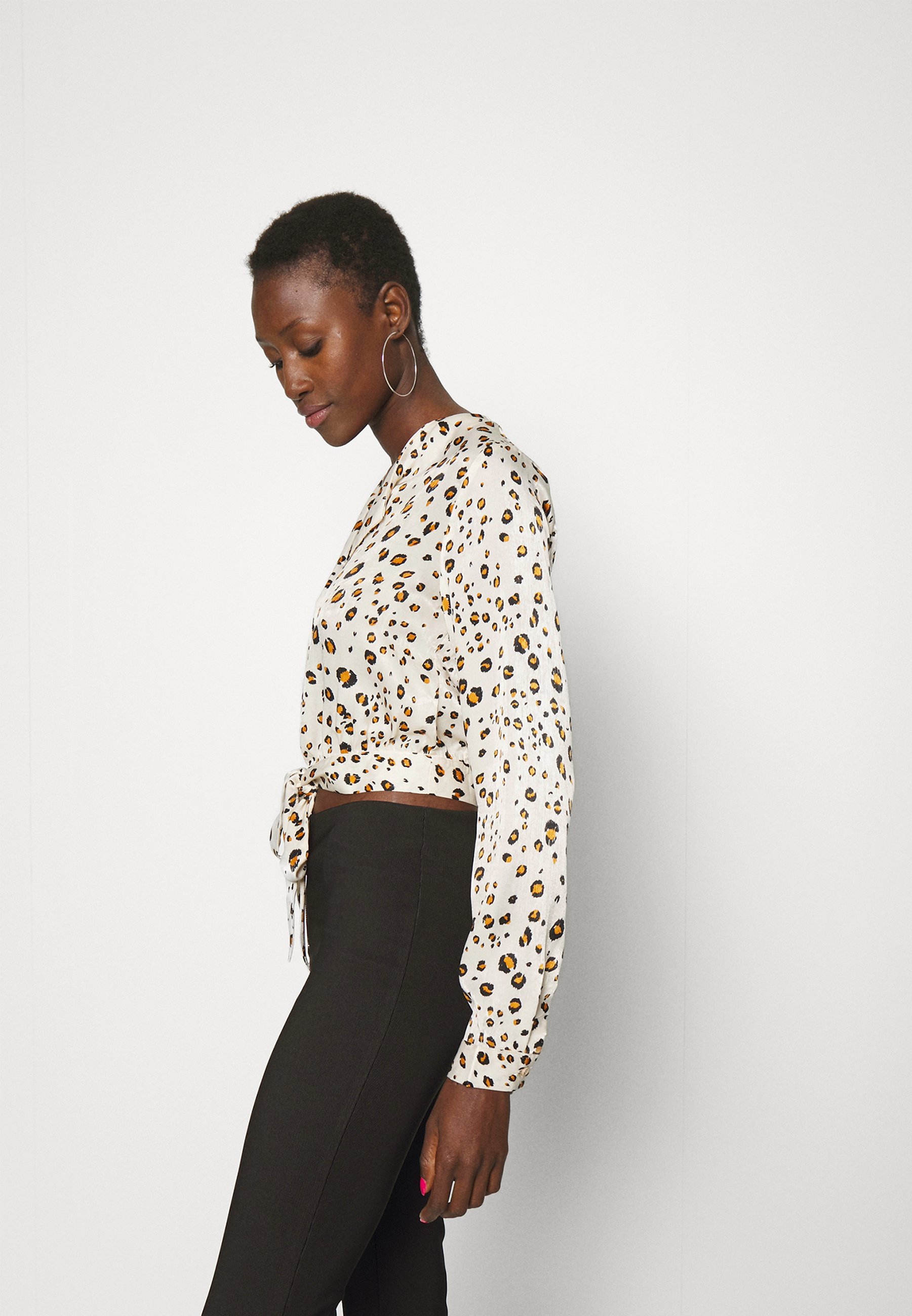 Missguided Tall TIE FRONT SHIRT LEOPARD 